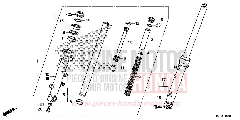 FRONT FORK for CTX700 ABS DARKNESS BLACK METALLIC (NH463) from 2014